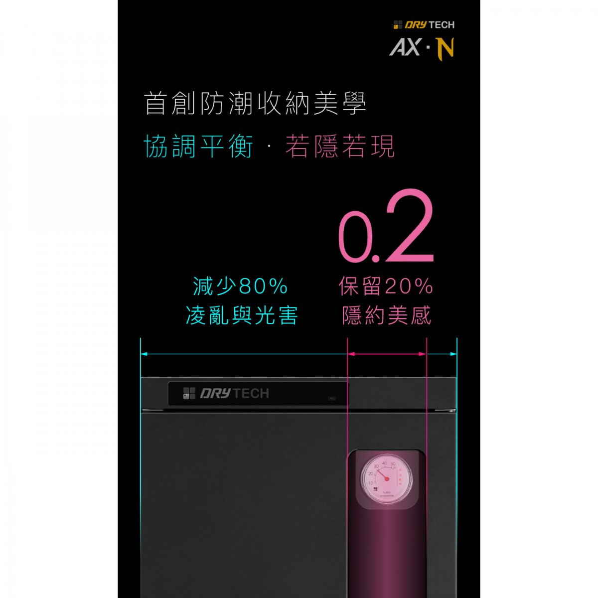 AX-96N電子防潮箱，首創8:2視窗比，減少80％光害與凌亂