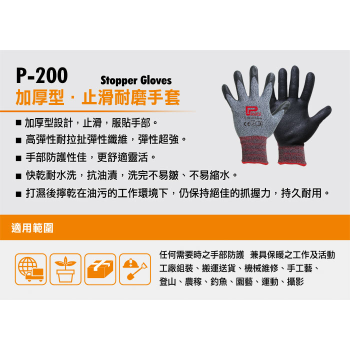 韓國NiTex P-200 加厚型工作防滑手套 防滑手套 透氣防滑工作手套 韓國NiTex P-200 加厚型工作防滑手套 防滑手套 透氣防滑工作手套