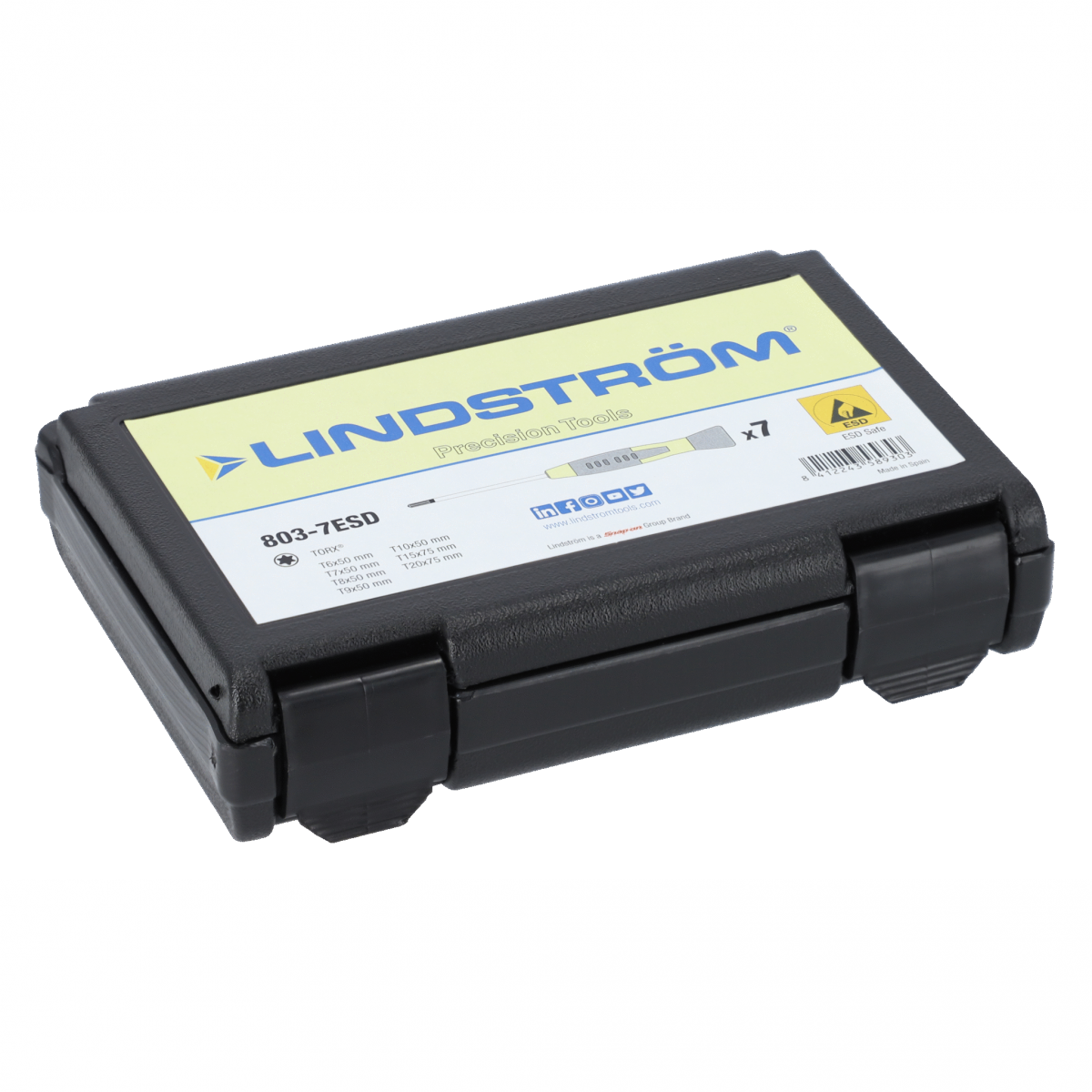 Lindström TORX® ESD 安全精密螺絲起子組 T6-T20 - 7 件 803-7ESD - 商品圖 3
