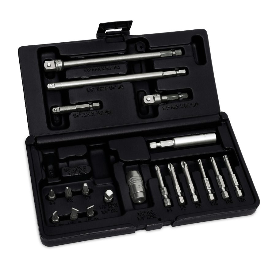 Snap-on 19 件 1/4" 六角驅動器和鑽頭套件 19 pc 1/4" Hex Drive Adaptor and Bit Set - HASNA-SDMEXT19K - 商品圖 1