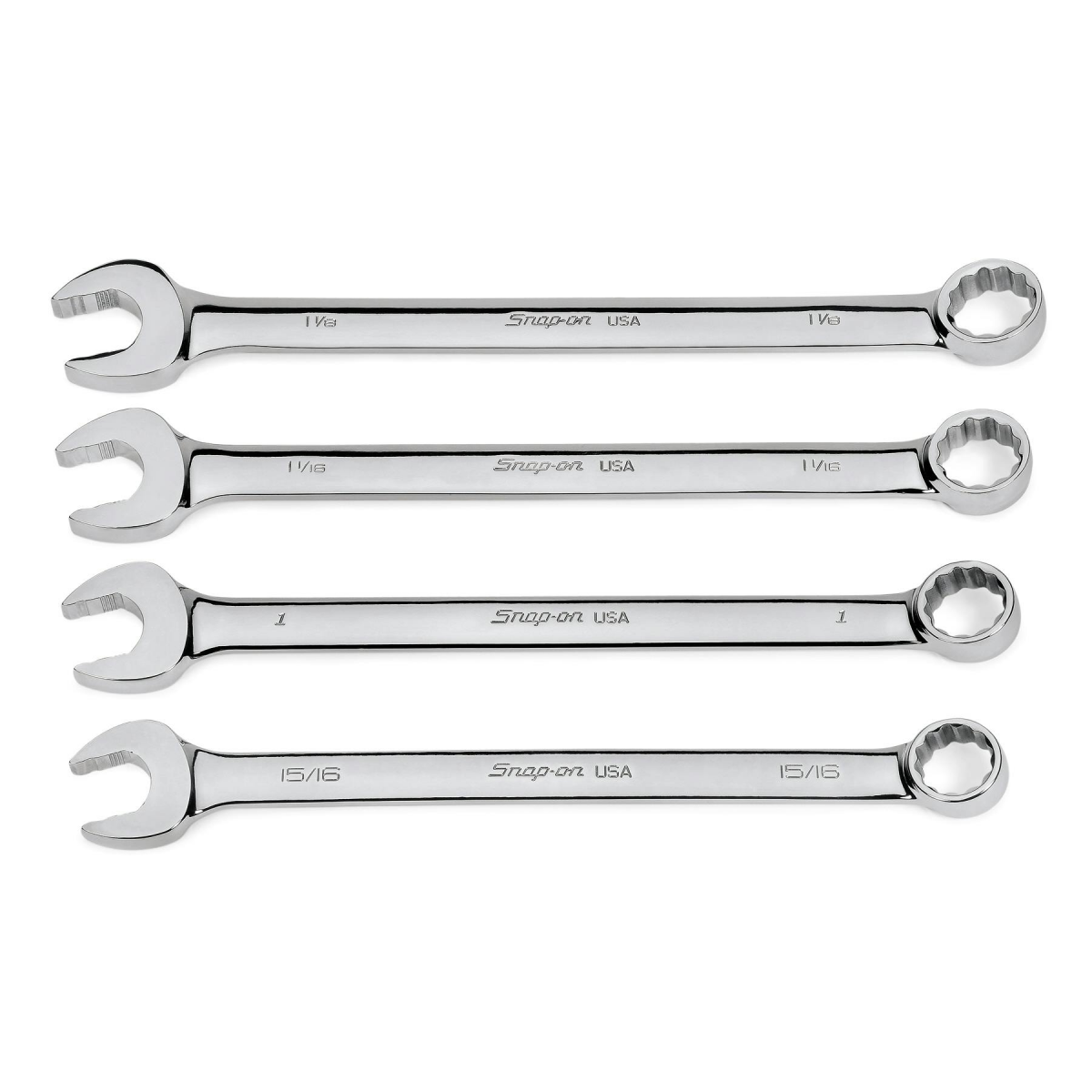 Snap-on 4 件裝 12 點 SAE Flank Drive® Plus 組合扳手套件 (15/16–1-1/8") 4 pc 12-Point SAE Flank Drive® Plus Combination Wrench Set (15/16–1-1/8") - HASNA-SOEX704 - 商品圖 1