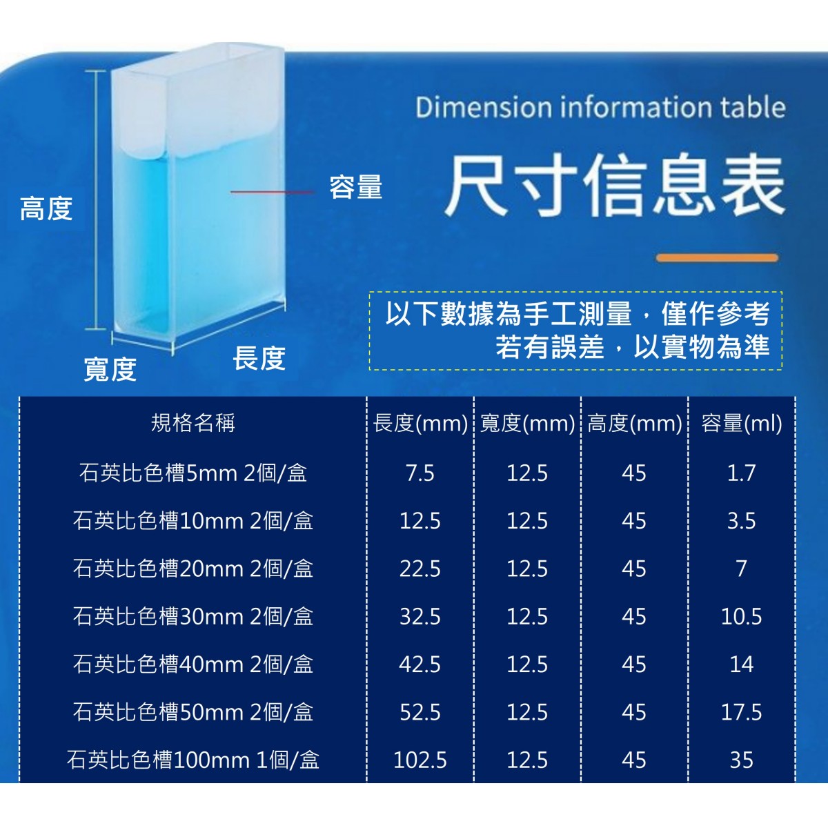 BKMAM / LABSHARK 石英比色槽 120402014 和更多型號 - 商品圖 3