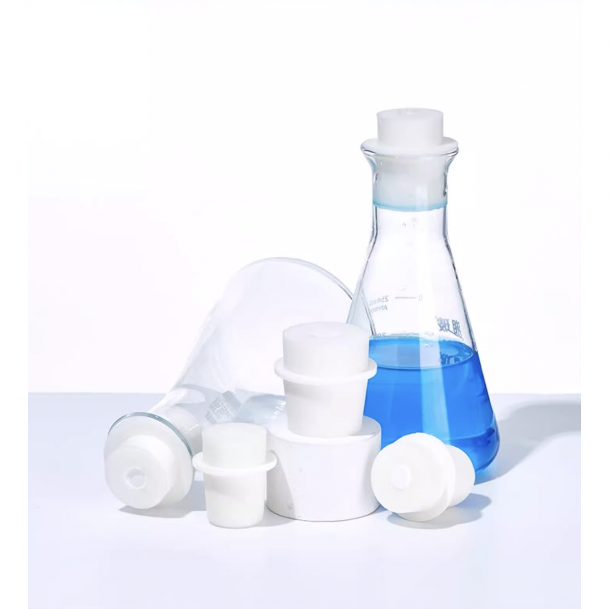 BKMAM / Labshark 三角燒瓶用-矽膠塞 (具芯) 130401028 和更多型號 - 商品圖 2