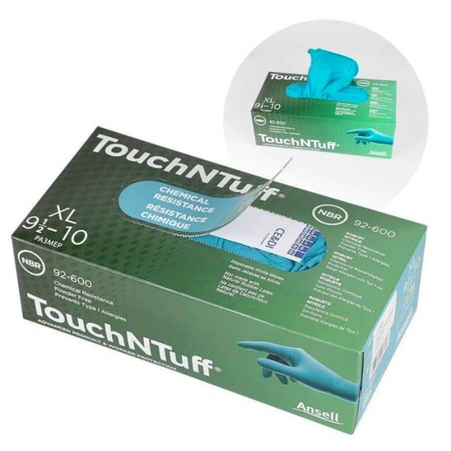 Ansell Healthcare ANSELL TNT/92-600 加厚耐微酸鹼綠色丁腈橡膠手套 92-600-L 和更多型號 - 商品圖 1