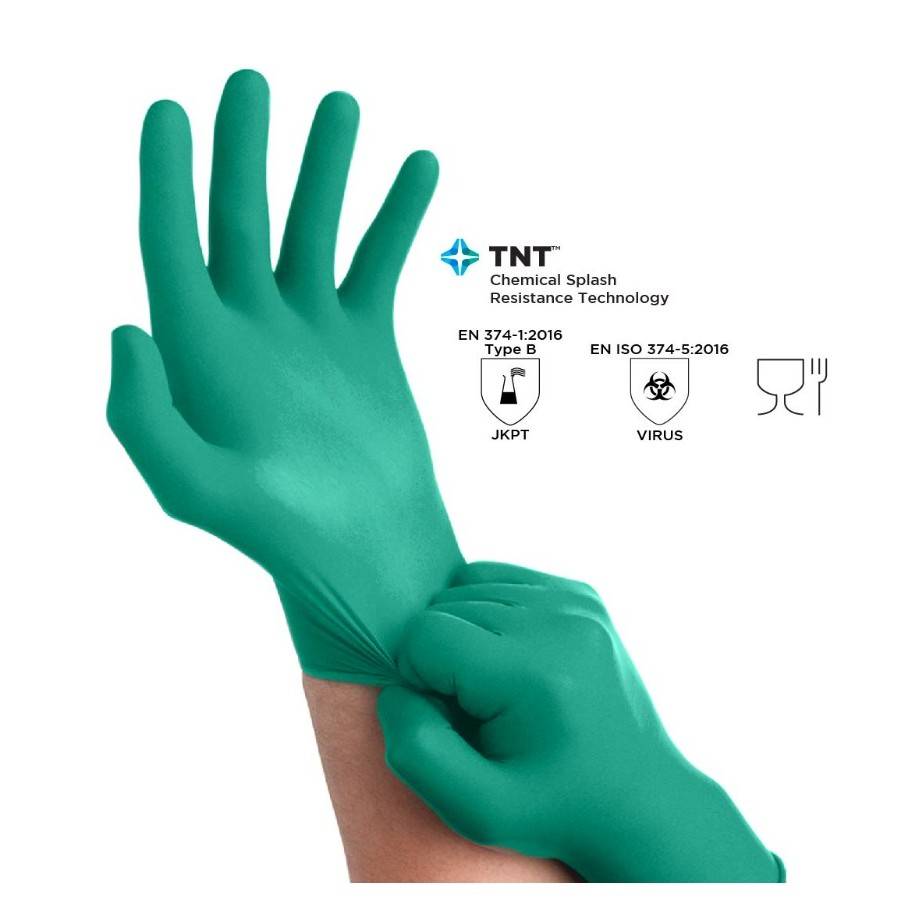 Ansell Healthcare ANSELL TNT/92-600 加厚耐微酸鹼綠色丁腈橡膠手套 92-600-L 和更多型號 - 商品圖 3