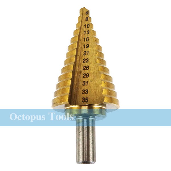 Octopus 章魚牌 鍍鈦高速鋼圓柄階梯鑽 868.0312 和更多型號 - 商品圖 2