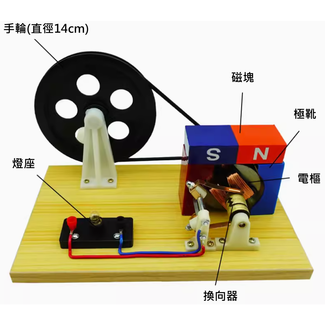 電磁感應演示教具 手搖交直流發電機 - 商品圖 4