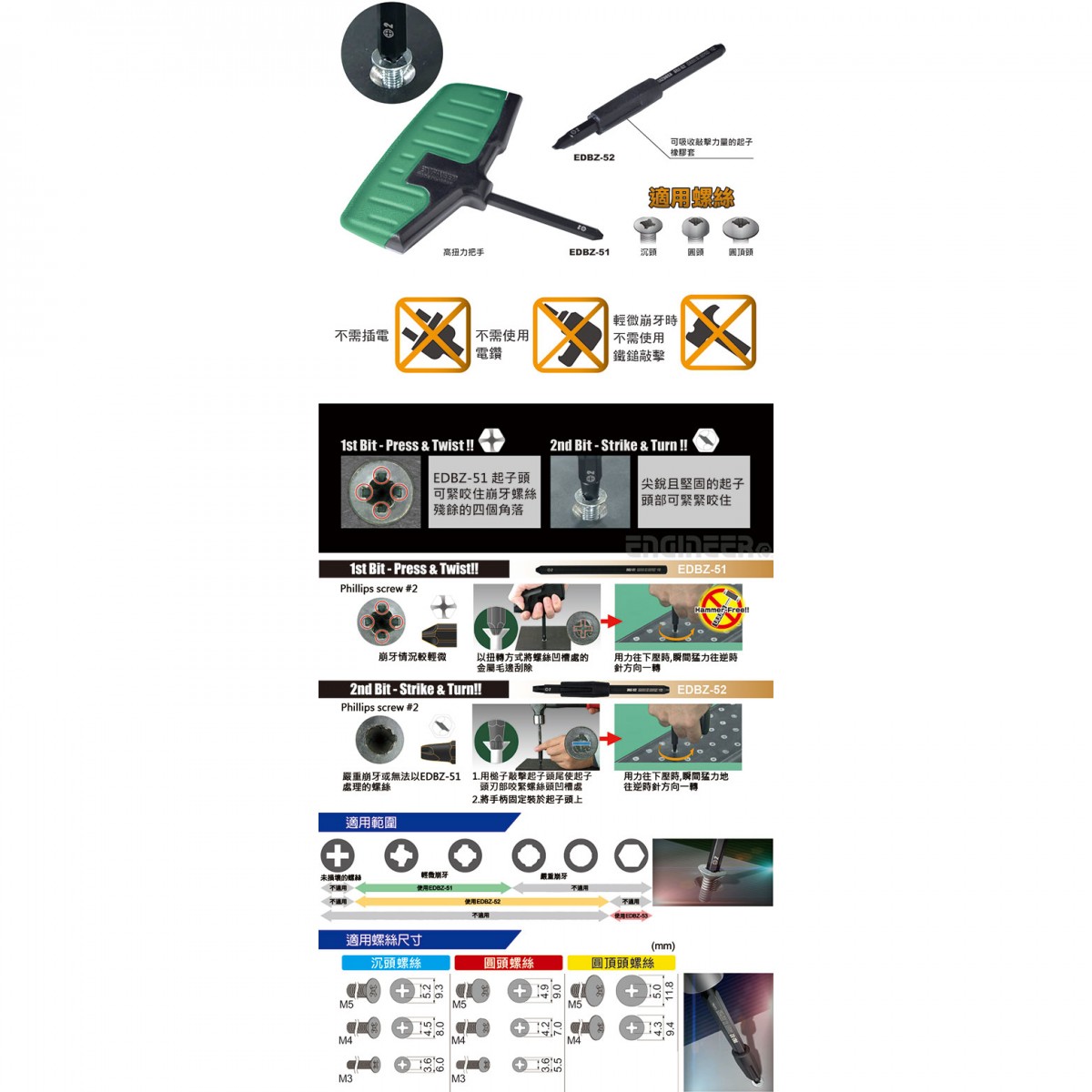 日本工程師ENGINEER 崩牙螺絲拆卸工具組 DBZ-60 - SATUI0006-DBZ-60 - 商品圖 2
