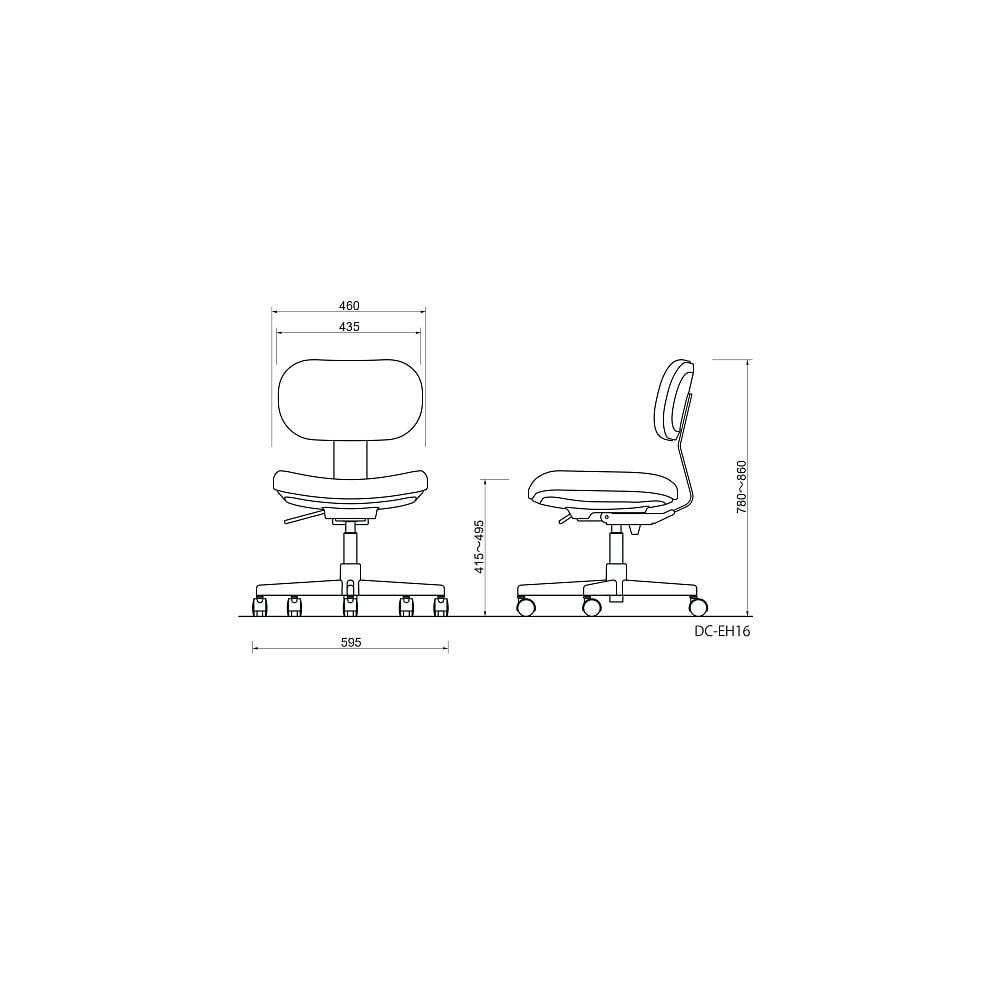 導電椅附靠背 導電聚氨酯包覆雙輪腳輪 (EH型) 白色及其他 DC-EH16W 和更多型號 - 商品圖 3