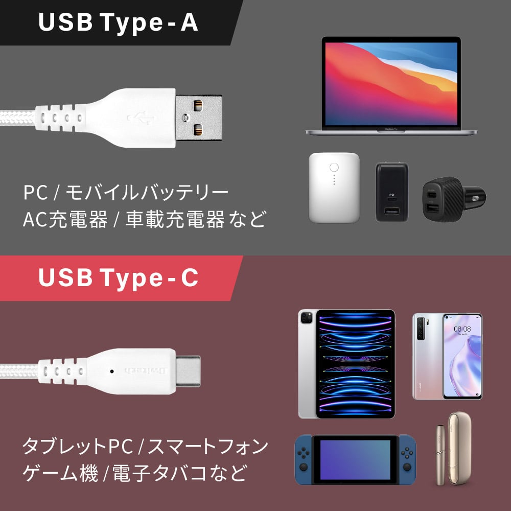 快速充電 3 A/資料傳輸 Type-A 對 Type-C 傳輸線 黑色 約 45 g 及其他 OWL-CBA4CA5-BK 和更多型號 - 商品圖 4