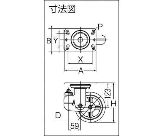 彈簧加壓牽引輪 (聚氨酯輪型，附金屬配件 Φ150) 及其他 KTU-150WK-RS 和更多型號 - 商品圖 2