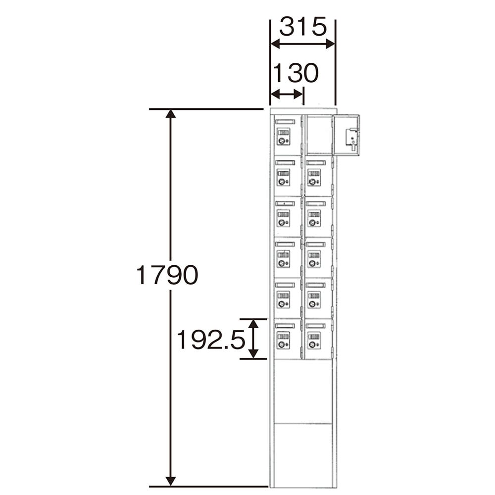 小型置物櫃 12人 撥盤式 (白色) 及其他 YBKK-12D 和更多型號 - 商品圖 2