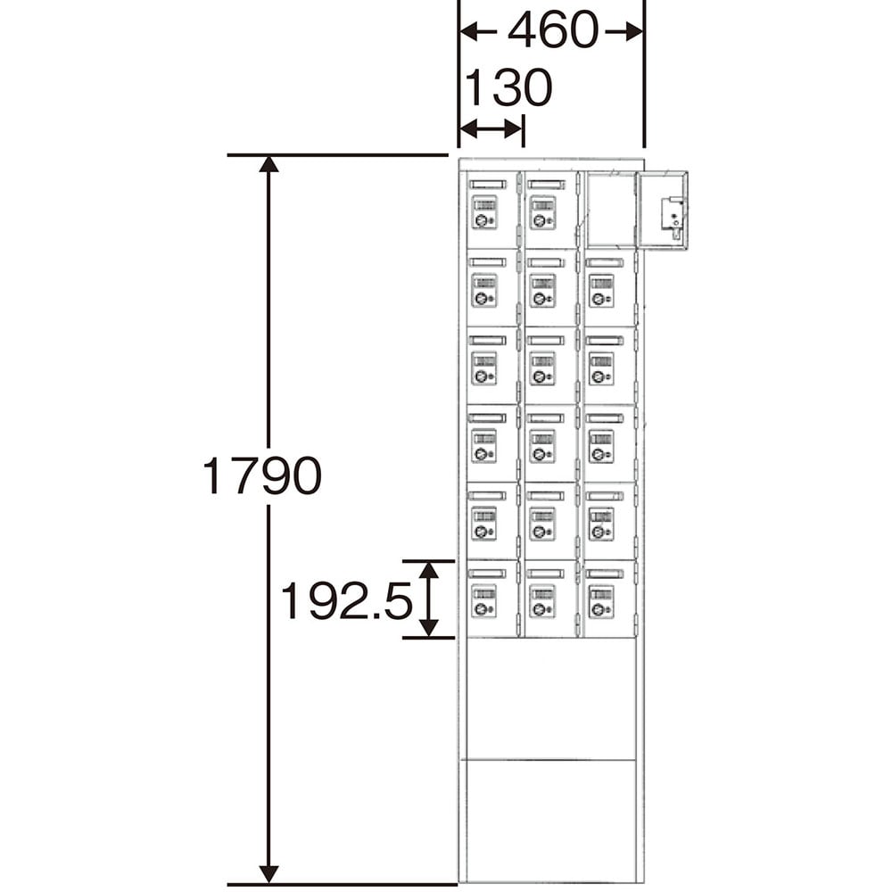 小型置物櫃 12人 撥盤式 (白色) 及其他 YBKK-12D 和更多型號 - 商品圖 4