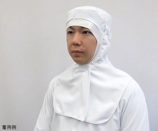 彈性府綢無凸緣帽 (白色) 適用於長髮 S號 及其他 SP460-2 和更多型號 - 商品圖 2