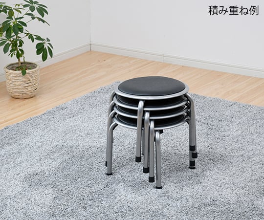 YAMAZEN 管狀圓椅 (低樓層型) 銀/黑 YZX-01LOWSB - 商品圖 3