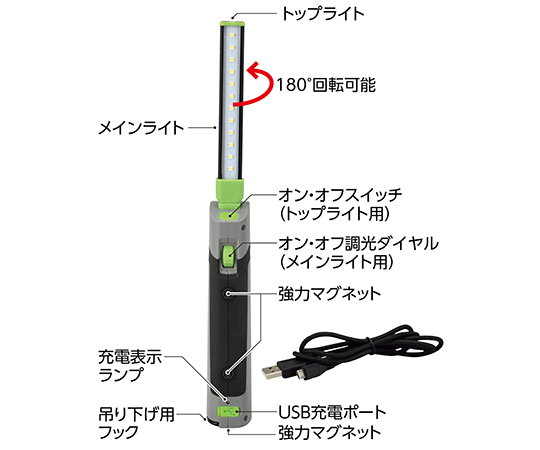 Japan Green Cross, inc. 可折疊 LED 超薄燈 OSL-180 300 (165) x 44 x 34 mm 旋鈕調光器 353017 - 商品圖 6