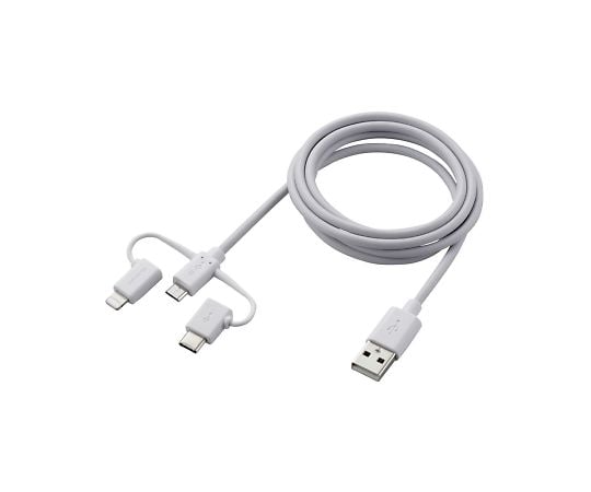 ELECOM CO., LTD 智慧型手機 USB 傳輸線 三合一 microUSB + Type-C + Lightning 1.2 公尺 白色 及其他 MPA-AMBLCAD12BK 和更多型號 - 商品圖 4