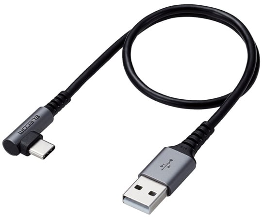 Type-C/USB-C 傳輸線 適用於智慧型手機 USB (A-C) 認證 L型接頭 抗菌/抗病毒 0.3 公尺 黑色 及其他 MPA-ACL03NBK 和更多型號 - 商品圖 3