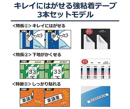 CASIO COMPUTER CO., LTD. KL-M7 (無外殼) + 可剝離強力膠帶 3片 KL-M7-GC-SET - 商品圖 2