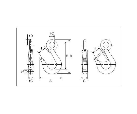 O.H.INDUSTRIAL Co., Ltd. 纖細掛鉤安全桿 無及其他 WS-15 和更多型號 - 商品圖 2