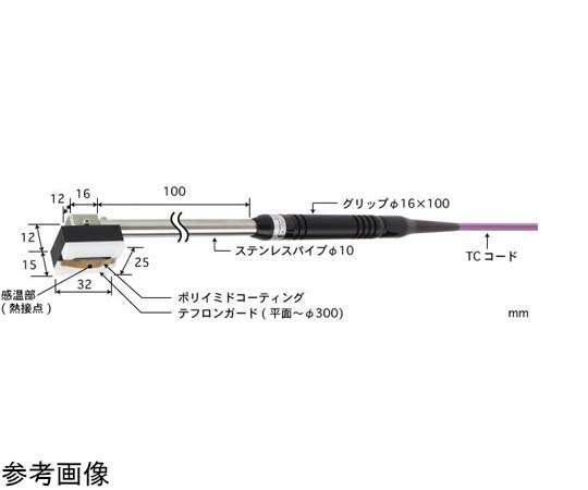 ANRITSU METER CO., LTD. U系列溫度感測器 用於移動/旋轉表面 -50~250°C 防護型 (鐵氟龍) 25 x 32 E型 直式, 平行 及其他 U-111E-01-D0-1-TC1-ASP 和更多型號 - 商品圖 2
