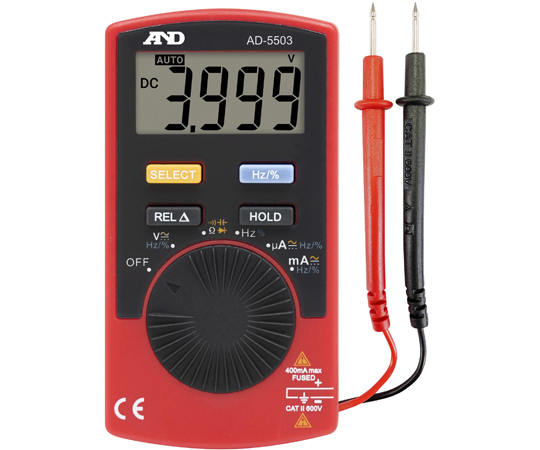 A&D 硬殼 附測試線收納 數位萬用電表 通用型 (ISO) 附校正 (檢驗報告 + 追溯系統圖) AD5503-00A00 - 商品圖 3