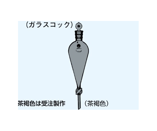 NIPPON RIKAGAKU KIKAI 分液漏斗 套筒型 (玻璃活栓) TS 滑動部件 15/25 25 毫升 棕色 及其他 166-15050B 和更多型號 - 商品圖 3