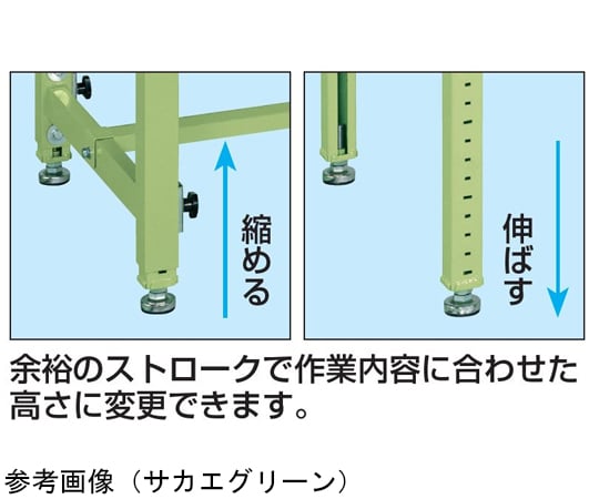 SAKAE 中型高度調整工作台 (TKT5/負載能力 400 公斤/美耐皿桌面) 深灰色 1200 x 750 毫米 及其他 TKT5-127CHM 和更多型號 - 商品圖 9