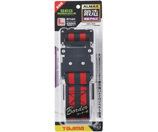 腰帶 鋁製 一觸式扣環 L號 條紋紅色 及其他 BWL145-BK 和更多型號 - 商品圖 2