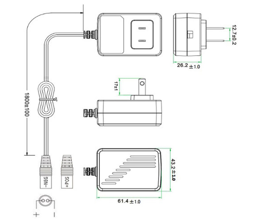 Pathos AC變壓器 12V 1.0A (2.1 毫米插頭) PAS21210A - 商品圖 3