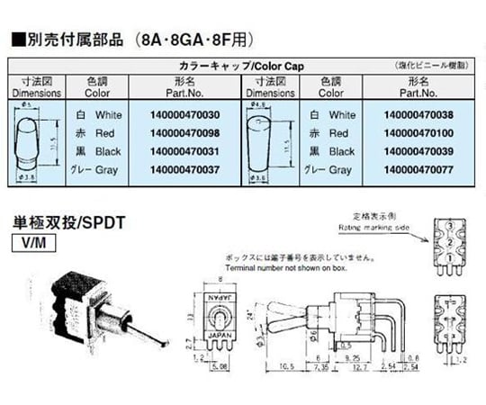 可水洗式 超小型 撥動開關 及其他 8GA1014-Z 和更多型號 - 商品圖 6