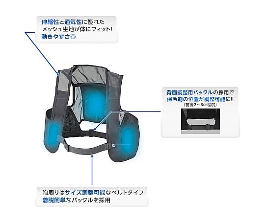 Japan Green Cross, inc. 平板冷卻背心 附額外冰袋 (6個冰袋) 黑色 均碼 375664 - 商品圖 4