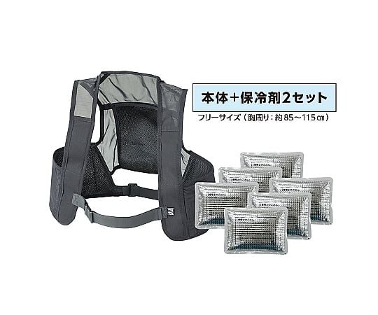 Japan Green Cross, inc. 平板冷卻背心 附額外冰袋 (6個冰袋) 黑色 均碼 375664 - 商品圖 2
