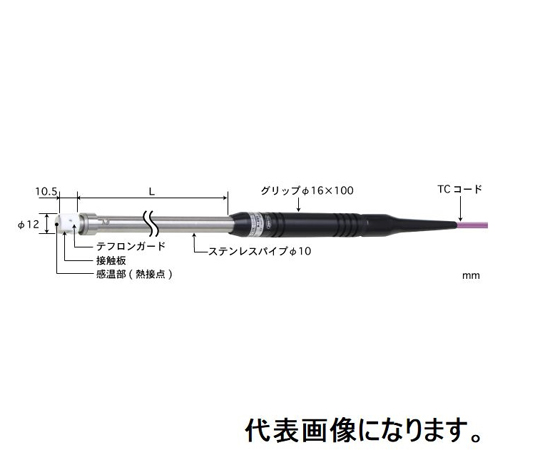 靜態表面用溫度感測器 接觸支撐型 φ12 鐵氟龍護套 (低溫/接地) 直型 E管 長度: 30 標準插頭 及其他 AX-311E-00-1-TC1-ANP 和更多型號 - 商品圖 3