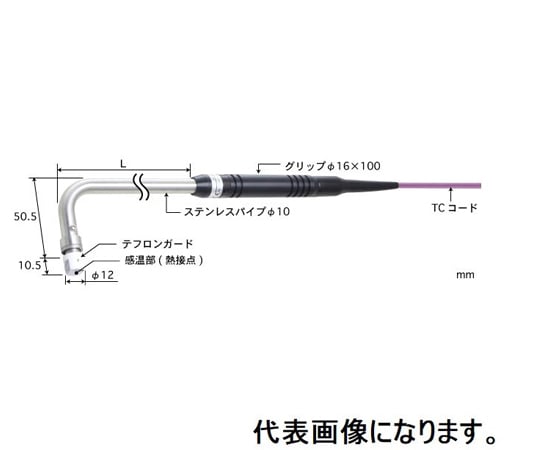 ANRITSU METER CO., LTD. 靜態表面接觸支撐型溫度感測器 φ12 鐵氟龍護套 (用於低溫、接地) 90° (R型管彎曲) E型 管長: 30 標準插頭 及其他 AX-313E-00-1-TC1-ASP 和更多型號 - 商品圖 7