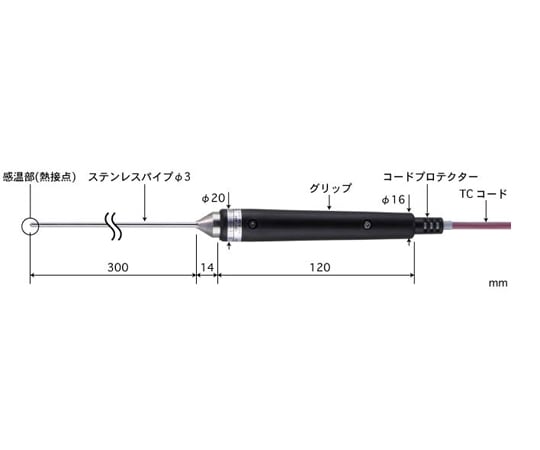 溫度感測器 φ2.1 mm 管長 BSM系列 適用於半固體及液體 及其他 BSM-21E-010-TC1-ASP 和更多型號 - 商品圖 3