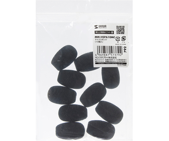 SANWA SUPPLY INC. 麥克風海綿 (10入組) MM-HSPA10MC - 商品圖 4