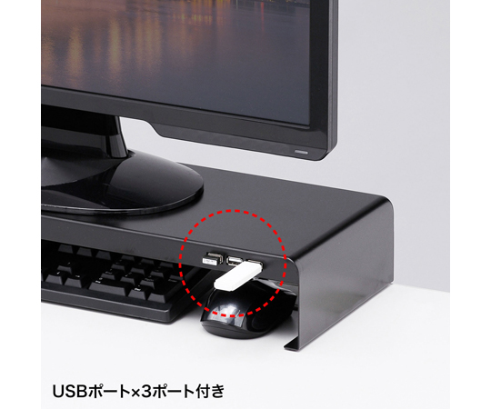 電源分接器 + 附USB埠桌上架 (寬600 x 深200 黑色) 及其他 MR-LC202BKN 和更多型號 - 商品圖 6