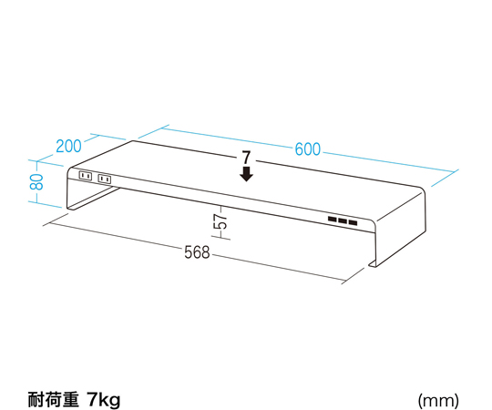 電源分接器 + 附USB埠桌上架 (寬600 x 深200 黑色) 及其他 MR-LC202BKN 和更多型號 - 商品圖 10