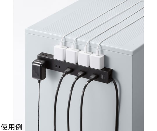 電源分接器 2P，10 個獨立插孔，強力釹磁鐵附防塵蓋，黑色 1 公尺及其他 TAP-2210-1BK 和更多型號 - 商品圖 2