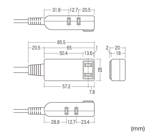 SANWA SUPPLY INC. 微型攻牙器，3件，0.2公尺，白色及其他 TAP-M702W 和更多型號 - 商品圖 10