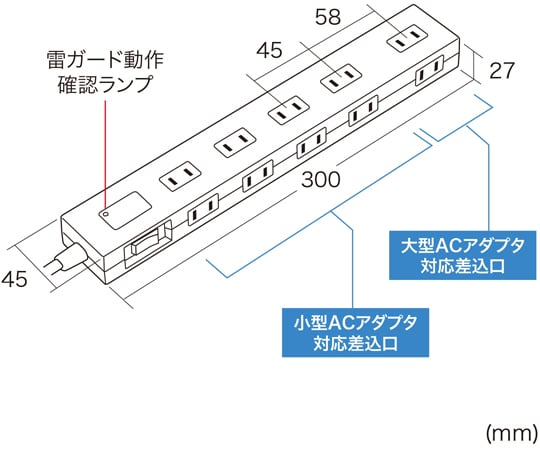防雷分接器 5m 黑色 及其他 TAP-SP2110N-5BK 和更多型號 - 商品圖 2