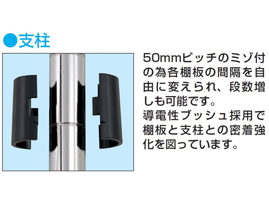 不鏽鋼CS推車 (SUS430 靜音彈性體車輪雙止動器規格) 寬600 x 深400 x 高606mm 及其他 CSP4-6062DSE 和更多型號 - 商品圖 4