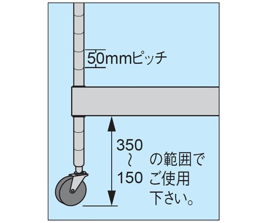 不鏽鋼CS推車 (SUS304 靜音彈性體車 H880, 2層) 寬600 x 深400 x 高880mm 及其他 CSP3-6082SE 和更多型號 - 商品圖 6