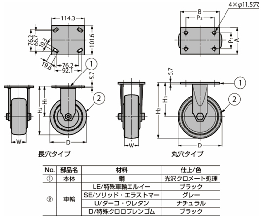 重型腳輪 400系列 (萬向輪) 及其他 SUG-31-404R-PSE 和更多型號 - 商品圖 6