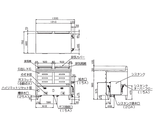 瓦斯蒸箱抽屜式 15.1 千瓦及其他 MUD-13C-13A 和更多型號 - 商品圖 10