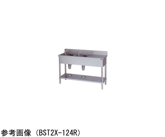 鯛魚水槽系列 附雙槽架 (SUS304) 1200 x 450 x 800 mm, 左側及其他 BST2X-124R 和更多型號 - 商品圖 4