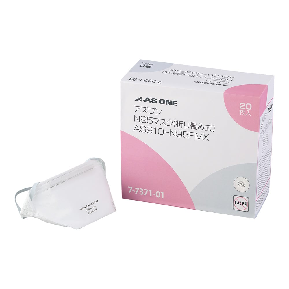 AS ONE Corporation N 5 口罩 (摺疊式) 20片裝及其他 AS910-N95FMX 和更多型號 - 商品圖 2
